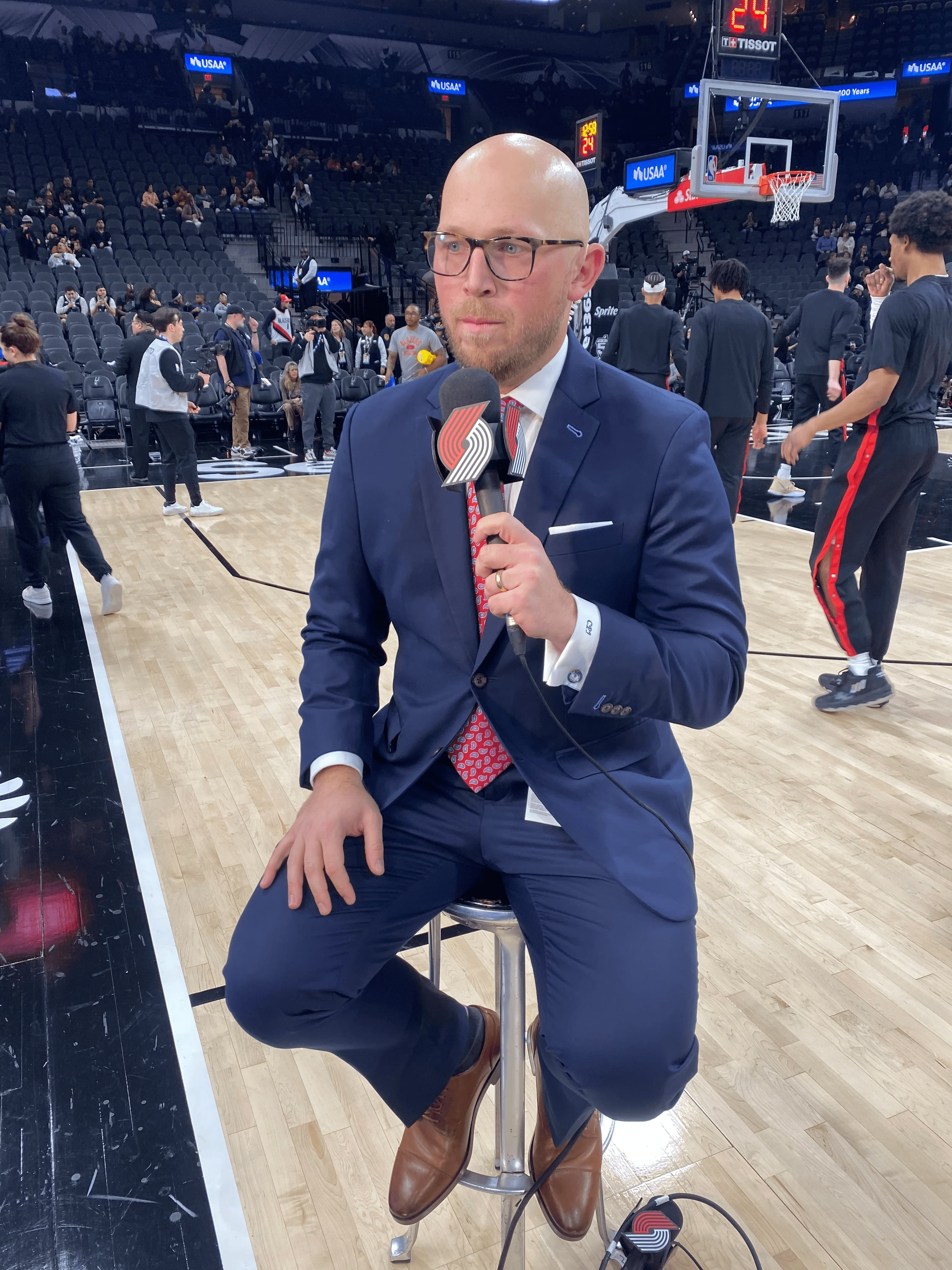 Cory on air for Portland Trail Blazers