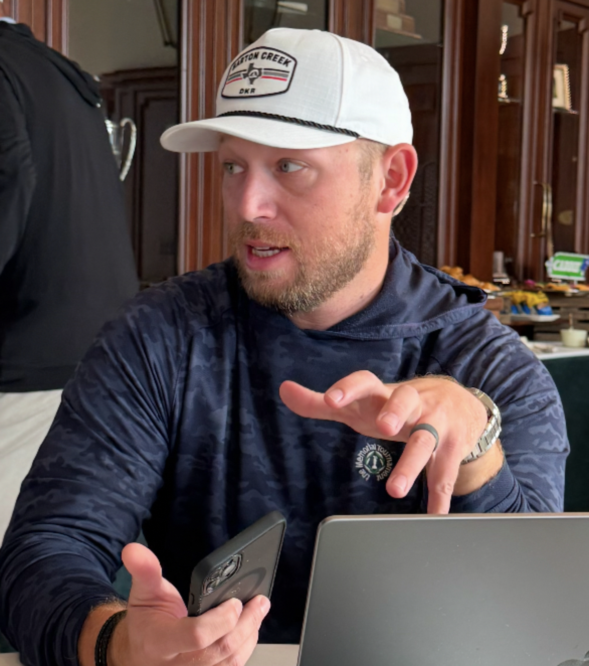 Cory Jez presenting analytics